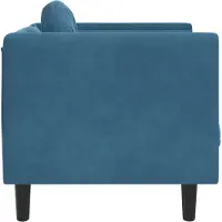 vidaXL Fauteuil avec coussin bleu velours