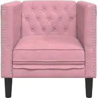 vidaXL Fauteuil Chesterfield en velours rose