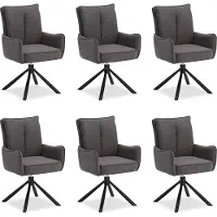 Homestyle4u Chaise de Salle à Manger Lot de 6 Moderne Tissu Anthracite Design Chaises de Cuisine Chaises pas Cher Fauteuils Rembourrée