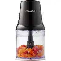 Tomado TCH2001B - Hachoir - 360 ml - 2 lames en acier inoxydable - 400 watts - Coupe, hache et mélange - Noir