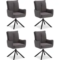 Homestyle4u Chaise de Salle à Manger Lot de 4 Moderne Tissu Anthracite Design Chaises de Cuisine Chaises pas Cher Fauteuils Rembourrée