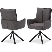 Homestyle4u Chaise de Salle à Manger Lot de 2 Moderne Tissu Anthracite Design Chaises de Cuisine Chaises pas Cher Fauteuils Rembourrée
