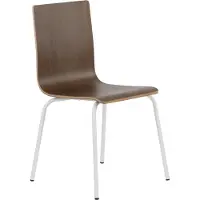 Stema Chaise de conférence fixe WERDI B, dossier et assise en contreplaqué laminé, structure en métal thermolaqué, noyer/blanc