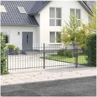 vidaXL Porte de Jardin Noir 100 x 500 cm