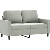 vidaXL Canapé à 2 places Gris clair 120 cm Velours