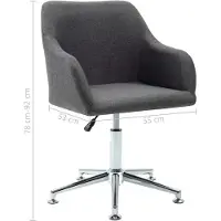 vidaXL Chaises pivotantes à manger lot de 2 gris foncé tissu