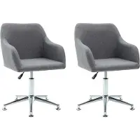 vidaXL Chaises pivotantes à manger lot de 2 gris clair tissu