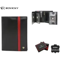 Rovicky Grand portefeuille en cuir pour homme avec RFID -