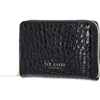 Ted Baker porte-monnaie Varlee Croc Effect Small Zip Around Wallet Black noir