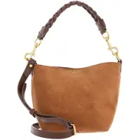 Ted Baker Cuir sac à main sac à épaule bandoulière Seleeni Weave Handle Suede Small Bucket bag Tan marron clair