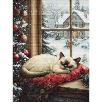 Luca S kit de point de croix compté "Le sommeil d'hiver", 29x40cm, DIY