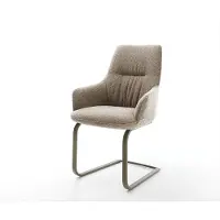 DELIFE Cantilever Zelia-Flex avec accoudoirs bouclé boue pied cantilever plat aspect titane ressorts ensachés