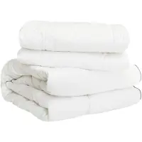 vidaXL Ensemble de literie blanc 155 x 200 cm, en coton, bambou et polyester
