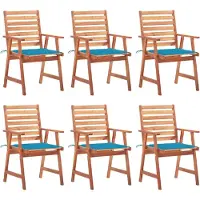 vidaXL 3078351, Terrasse, Siège rembourré, Acacia, Bleu, Polyester, 560 mm