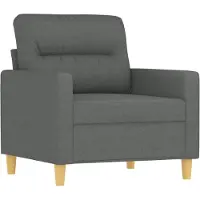 vidaXL Fauteuil Gris foncé 60 cm Tissu