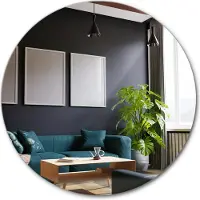 Tulup Classique Circulaire Rond Miroir Moderne Décoratif fi 60 cm Contemporain stylé Miroir de maquillage miroir pour beauté pour Chambre à coucher Salon Séjour Salle de bain