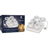 PerfectLED Set de bougies rechargeables - - 4 pièces AVEC chargeur - Blanc