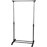 Coppens Portemanteau à roulettes - Portemanteau réglable en hauteur 93 - 158cm - Portemanteau mobile - Noir