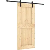 vidaXL Porte coulissante , finition naturelle et noire, 90 x 210 cm, pin massif