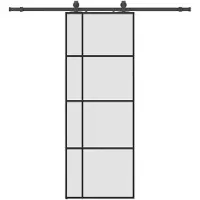vidaXL Porte coulissante avec ferrure noire 76x205 cm verre ESG