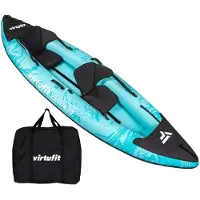 VirtuFit Kayak gonflable 335 pour 2 personnes, de couleur turquoise, avec sièges