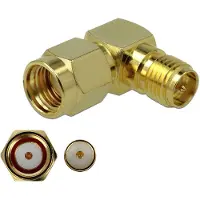 DeLOCK Adaptateur coudé RP-SMA mâle vers RP-SMA femelle 50 Ohm
