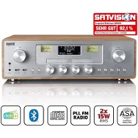 Imperial DABMAN280CDWDSI - Système audio tout-en-un avec radio DAB+/FM, Bluetooth, lecteur CD, USB et fonction ASA - Bois/Argent