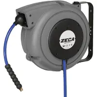 ZECA ZELU804/8/S Enrouleur De Tuyau HP Avec Tuyau 8mm KPU - 15bar - In-/out 1/4"M
