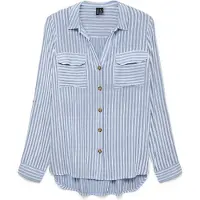 Vero Moda Chemisier 'VMBUMPY' bleu clair / blanc