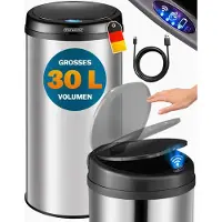 Monzana Sensor Poubelle Argent Acier inoxydable 30 litres