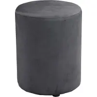 Arti Casa Tabouret rond en velours - Tabouret rond en velours 28x36 cm - Fauteuil ou tabouret compact - Tabouret pour le salon et la chambre à coucher - Gris