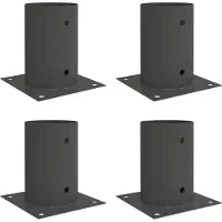 vidaXL Ancre Ronde Au Sol 4 Pcs Anthracite 15 X 15 X 15 Cm Métal