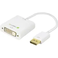 Techly - Adaptateur vidéo - liaison double - DisplayPort (M) pour DVI-D (F) - DisplayPort 1.2 - 15 cm - démarré, moulé, support 1080p - blanc