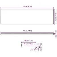vidaXL Appui de fenêtre aspect marbre 120 x 40 x 4,5 cm PVC