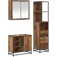 vidaXL Ensemble de meubles de salle de bain, 3 pièces, bois de récupération, 65 x 33 x 60 cm