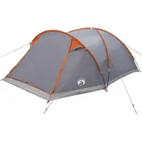 vidaXL Tente cabane , grise et orange, 8 personnes, polyester et acier