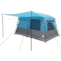 vidaXL Tente familiale avec auvent, bleue, 320 x 210 x 180 cm, polyester