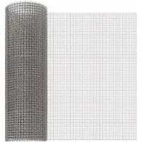 vidaXL Écran en maille 40 x 1000 cm, maille 3, acier inoxydable 201, argent