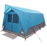 vidaXL Tente tunnel avec toit, bleue, 10 personnes, en polyester et acier