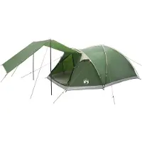 vidaXL Tente cabane avec toit, verte, 6 personnes, en polyester et acier