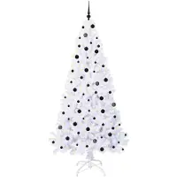 vidaXL Sapin de Noël artificiel avec 300 LED Blanc 240 cm PVC et Acier