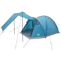 vidaXL Tente cabane avec toit, bleue, 4 personnes, en polyester et acier