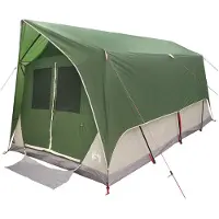 vidaXL Tente tunnel pour 8 personnes, verte, en polyester et en acier