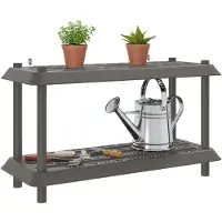 vidaXL Unité de rangement 2 niveaux 100 x 40 x 55,5 cm PP Gris clair