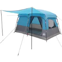 vidaXL Tente familiale avec toit, bleue, 380 x 260 x 190 cm, polyester