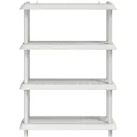vidaXL Unité de rangement 4 niveaux 100 x 40 x 136,5 cm PP Blanc
