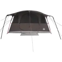 vidaXL Tente tunnel marron et gris, 427 x 305 x 205 cm, polyester et acier