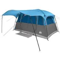 vidaXL Tente tunnel avec toit, bleue, 366 x 244 x 198 cm, polyester et acier