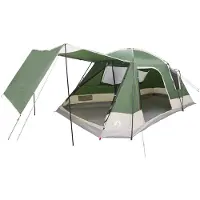 vidaXL Tente cabane avec toit, verte, 12 personnes, en polyester et acier