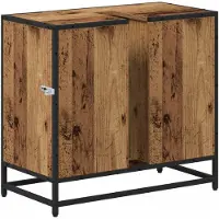 vidaXL Armoire de salle de bain en bois vieilli, 65 x 33 x 60 cm, en panneaux de particules